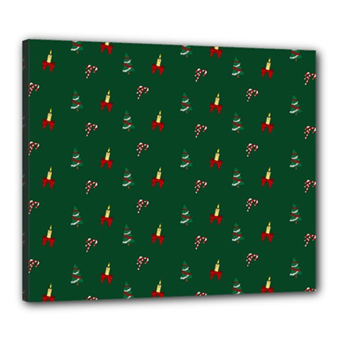 Christmas Green Pattern Background Canvas 24  X 20  (stretched) by Pakjumat