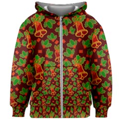 Christmas Pattern Kids  Zipper Hoodie Without Drawstring by Pakjumat