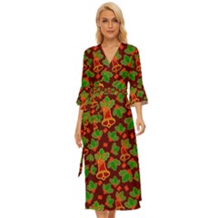 Christmas Pattern Midsummer Wrap Dress by Pakjumat