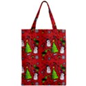 Santa Snowman Gift Holiday Zipper Classic Tote Bag View1