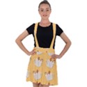 Christmas December Autumn Pattern Velvet Suspender Skater Skirt View1