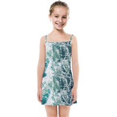 Blue Ocean Waves Kids  Summer Sun Dress by Jack14