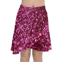 Pink Glitter Chiffon Wrap Front Skirt by Amaryn4rt