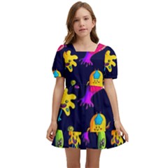 Space Patterns Kids  Short Sleeve Dolly Dress by Amaryn4rt