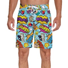 Comic Elements Colorful Seamless Pattern Men s Beach Shorts by Amaryn4rt