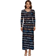 Close Up Code Coding Computer Long Sleeve Longline Maxi Dress by Amaryn4rt