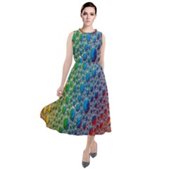 Bubbles Rainbow Colourful Colors Round Neck Boho Dress by Amaryn4rt