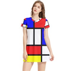 Mondrian-red-blue-yellow Women s Sports Skirt by Amaryn4rt