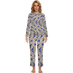 Ceramic-portugal-tiles-wall- Womens  Long Sleeve Lightweight Pajamas Set by Amaryn4rt