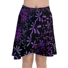 Retro-flower-pattern-design-batik Chiffon Wrap Front Skirt by Amaryn4rt