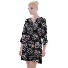 Blackberries-background-black-dark Open Neck Shift Dress by Amaryn4rt