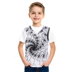 Fractal Black Spiral On White Kids  Basketball Tank Top by Amaryn4rt