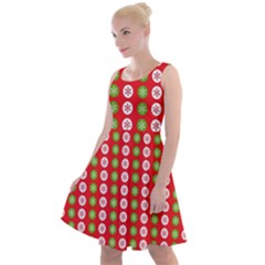 Festive Pattern Christmas Holiday Knee Length Skater Dress by Amaryn4rt