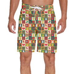 Pattern-christmas-patterns Men s Beach Shorts by Amaryn4rt