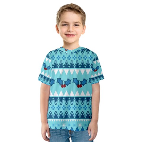 Blue Christmas Vintage Ethnic Seamless Pattern Kids  Sport Mesh T-shirt by Amaryn4rt