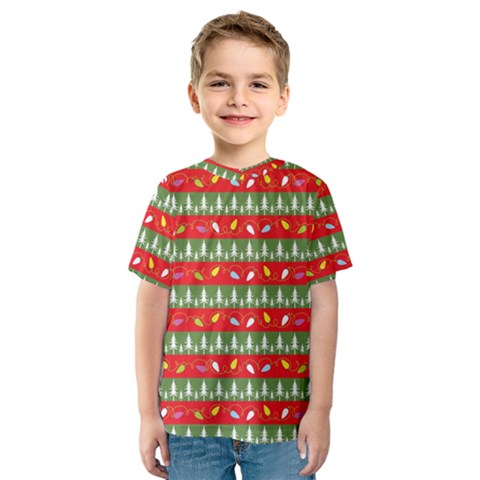 Christmas-papers-red-and-green Kids  Sport Mesh T-shirt by Amaryn4rt