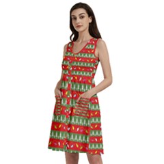 Christmas-papers-red-and-green Sleeveless Dress With Pocket by Amaryn4rt