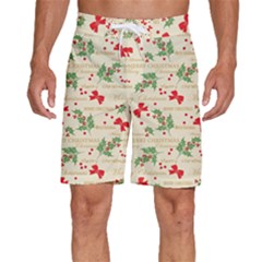 Christmas-paper-scrapbooking-- Men s Beach Shorts by Amaryn4rt