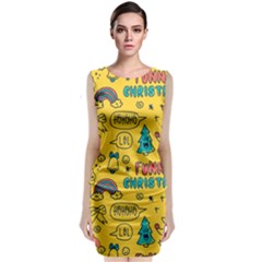 Colorful-funny-christmas-pattern Cool Ho Ho Ho Lol Classic Sleeveless Midi Dress by Amaryn4rt