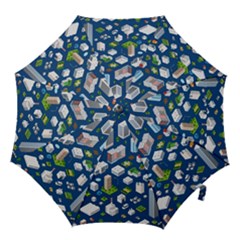 Isometric-seamless-pattern-megapolis Hook Handle Umbrellas (large) by Amaryn4rt