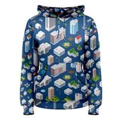 Isometric-seamless-pattern-megapolis Women s Pullover Hoodie by Amaryn4rt