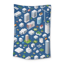 Isometric-seamless-pattern-megapolis Small Tapestry by Amaryn4rt