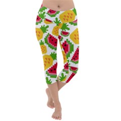 Watermelon-pattern-se-fruit-summer Lightweight Velour Capri Yoga Leggings by Amaryn4rt