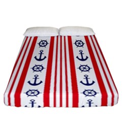 Nautical-papers-nautical-background Fitted Sheet (california King Size) by Amaryn4rt