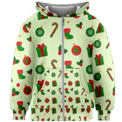 Festive Background Holiday Background Kids  Zipper Hoodie Without Drawstring by Pakjumat