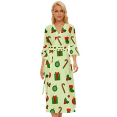 Festive Background Holiday Background Midsummer Wrap Dress by Pakjumat