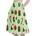 Festive Background Holiday Background A-Line Full Circle Midi Skirt With Pocket View2