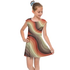 Twirl Swirl Waves Pattern Kids  Cap Sleeve Dress by Pakjumat