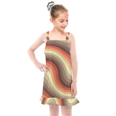 Twirl Swirl Waves Pattern Kids  Overall Dress by Pakjumat