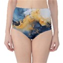 Abstract Marble Design Background Classic High-Waist Bikini Bottoms View1