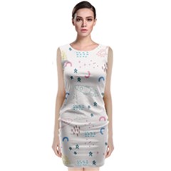 Spaceship Pattern Star Classic Sleeveless Midi Dress by Pakjumat