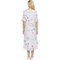 Spaceship Pattern Star Bow Sleeve Chiffon Midi Dress View4