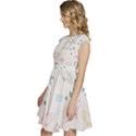 Spaceship Pattern Star Cap Sleeve High Waist Dress View2