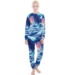 Storm Tsunami Waves Ocean Sea Nautical Nature Women s Lounge Set by Pakjumat