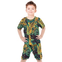 Abstract Landscape Nature Floral Animals Portrait Kids  T-shirt And Shorts Set by Pakjumat