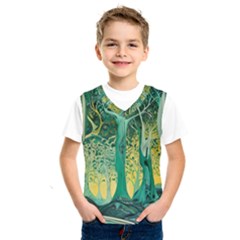 Nature Trees Forest Mystical Forest Jungle Kids  Basketball Tank Top by Pakjumat