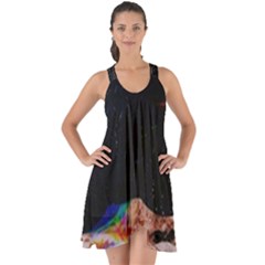 Retro Vintage Space Galaxy Show Some Back Chiffon Dress by Pakjumat