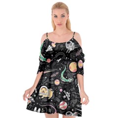 Animals Galaxy Space Cutout Spaghetti Strap Chiffon Dress by Pakjumat