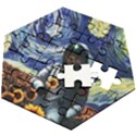 Starry Surreal Psychedelic Astronaut Space Wooden Puzzle Hexagon View2