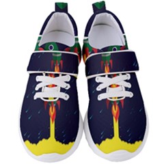 Rocket Halftone Astrology Astronaut Women s Velcro Strap Shoes by Pakjumat