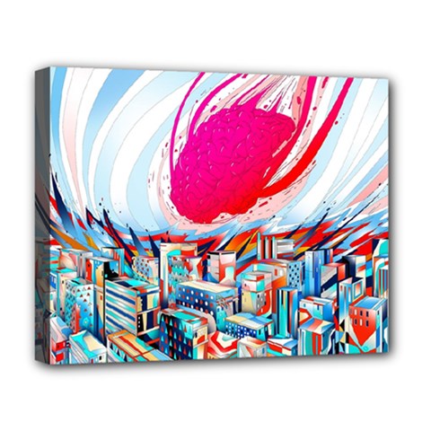 Artistic Psychedelic Art Deluxe Canvas 20  X 16  (stretched) by Modalart