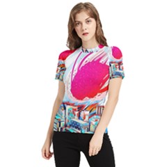 Artistic Psychedelic Art Women s Short Sleeve Rash Guard by Modalart