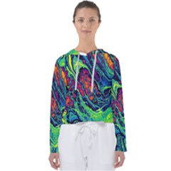 Color Colorful Geoglyser Abstract Holographic Women s Slouchy Sweat by Modalart