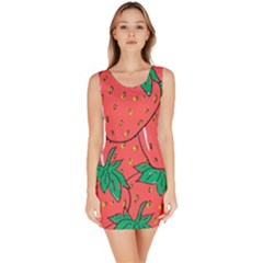 Texture Sweet Strawberry Dessert Food Summer Pattern Bodycon Dress by Sarkoni