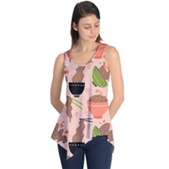 Doodle Yakisoba Seamless Pattern Sleeveless Tunic by Sarkoni