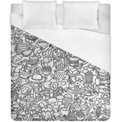 Food Doodle Pattern Duvet Cover (california King Size) by Sarkoni